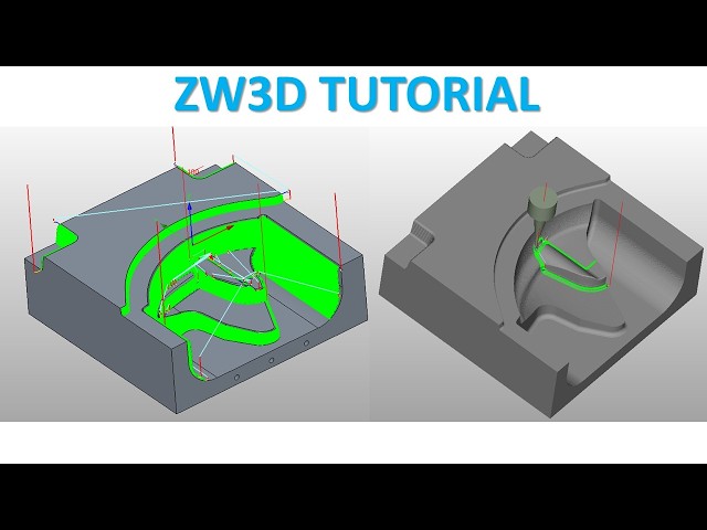 ZW3D CAM Tutorial | 68 3 Axis Machining - Mill 3D Mold & Die Toolpath Machining