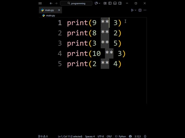 ** in Python Programming #python #programming #coding