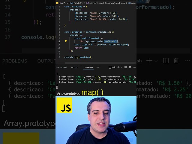 Como usar Array.prototype.map - #JAVASCRIPT #shorts #map