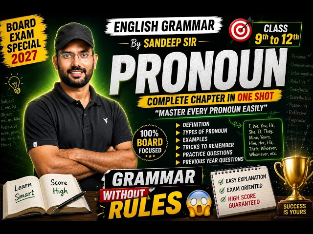 Parts Of Speech -Pronoun Class 9th To 12th By Sandeep Sir #english #upboard #cbse #2027 #boardexam