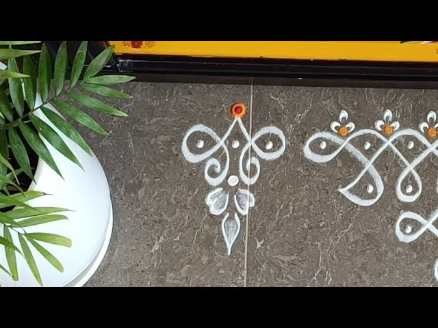 Beautiful border rangoli designs | Friday rangoli | Border muggulu | Festival kolam | Daily rangoli 