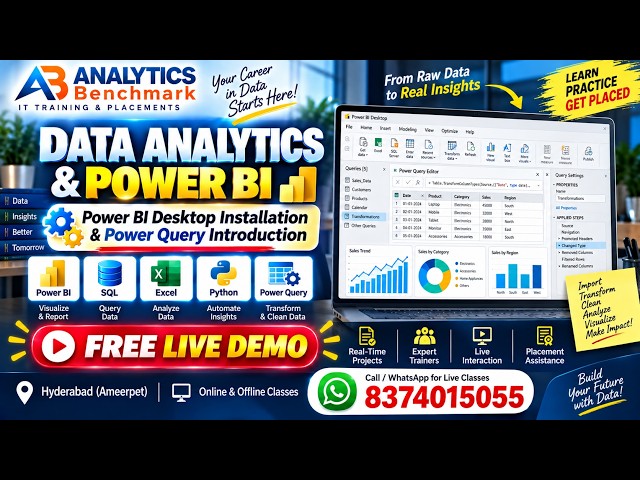 Power BI Desktop Installation&Power Query Introduction | Data Analytics Training Hyderabad|Free Demo