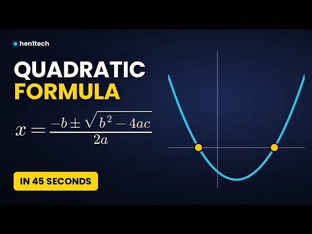 Quadratic Formula Explained Visually in 45 Seconds #shorts #math