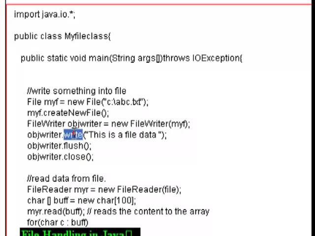 File handling in java