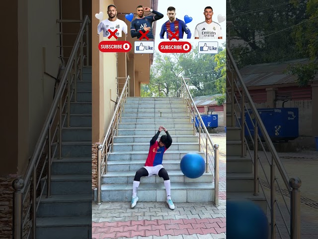 Neymar vs Mbappé vs Messi vs Ronaldo! ⚡ Stair Challenge 🔥#football #ronaldo