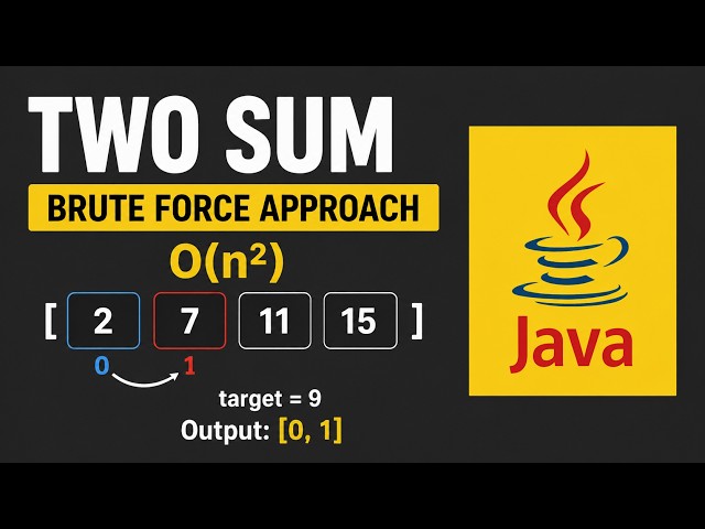 Two Sum LeetCode Solution Explained | Brute Force Approach (O(n²)) | Java