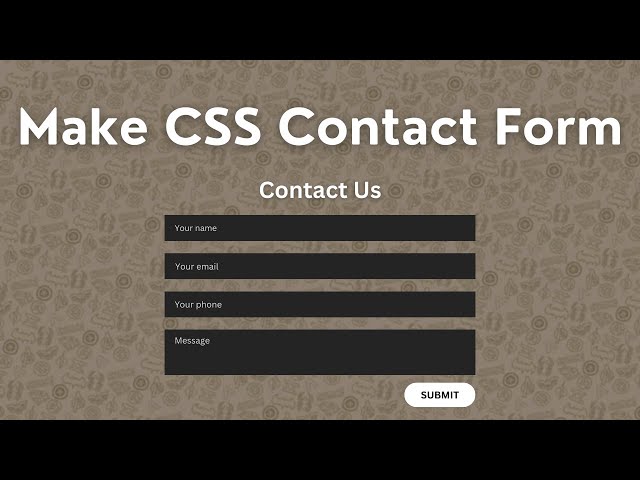 Make Contact Form Using HTML & CSS | Contact Us Form | FrontendDUDE