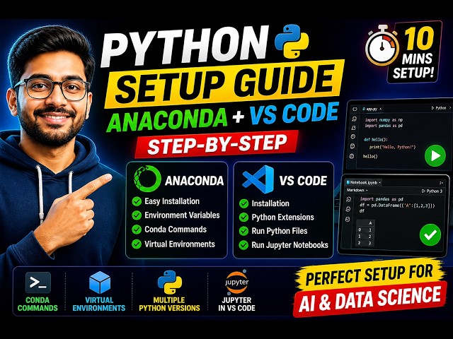 Part01-Complete Python Setup 🔥 Anaconda + VS Code (Step-by-Step)