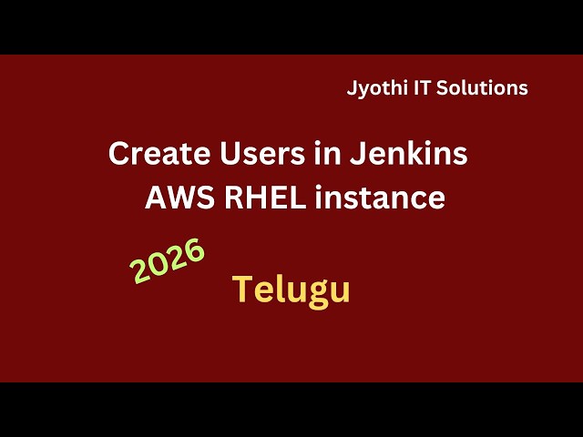 create users in Jenkins | Telugu | 2026 #jyothiitsolutions #jenkins