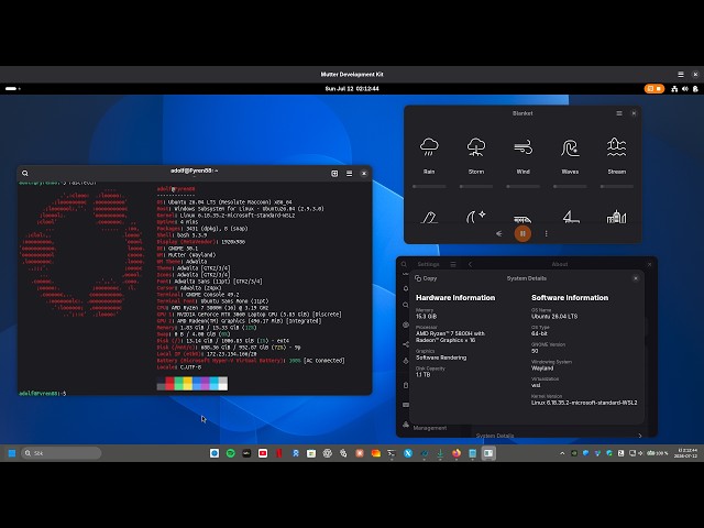 Ubuntu 26.04 and Gnme 50 via WSL - Wayland - Windows 11 - Linux - wslg - Linux - Microsoft - 2026