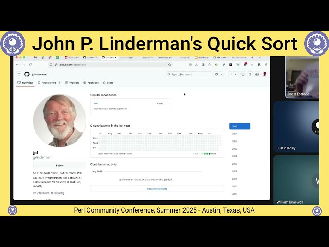 Perl Community Conference Summer 2025 - Brett Estrade Review of John P Linderman's  Quick Sort Paper