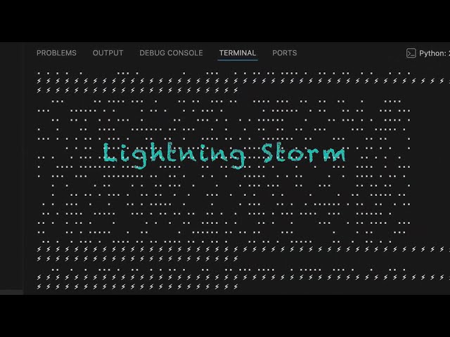 lightning storm inside the terminal! #coding #python #lightning #storm @TA_tech767