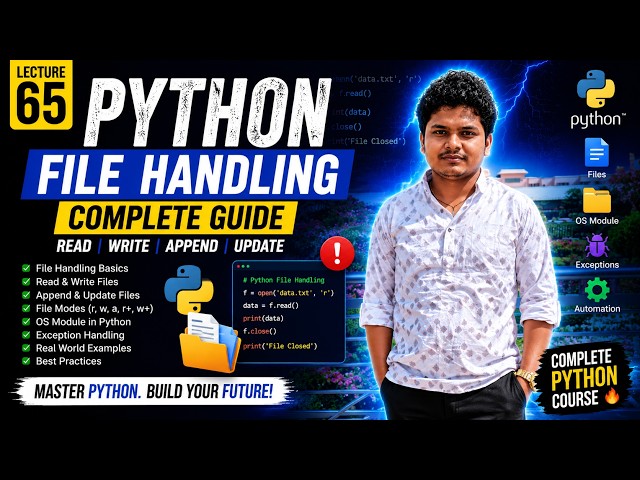 Lecture 65 | Python OS Module Advanced | Manage Files & Folders Like a Pro |File System Organization