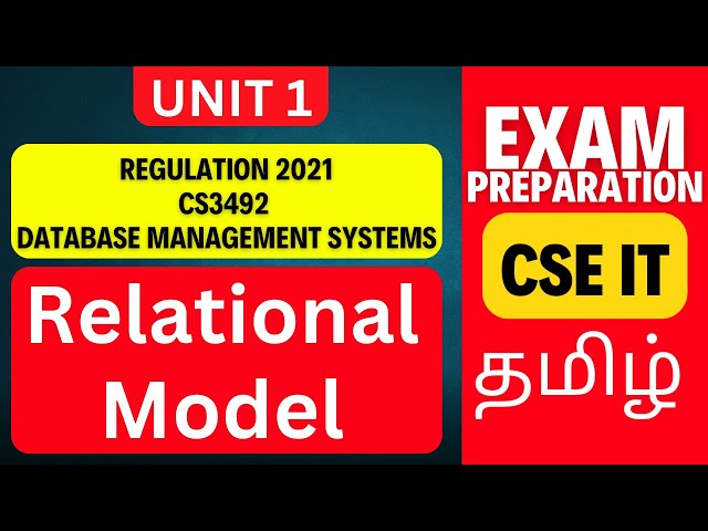 Relational Model in DBMS | CS3492 Database Management Systems | Anna University R2021