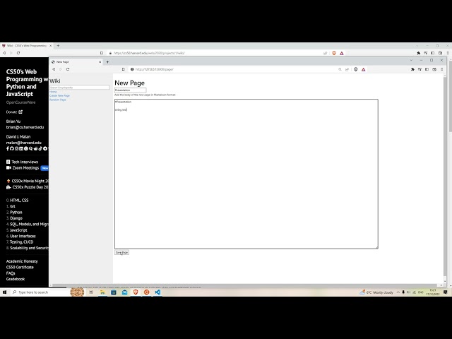 CS50 Web Development -  Project 1 - Harvard University