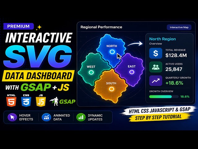 Build Interactive SVG Data Dashboard with GSAP | HTML CSS JavaScript Tutorial