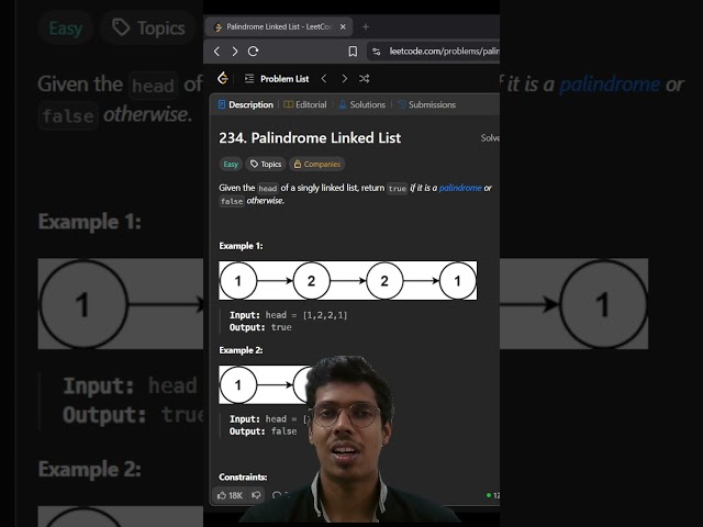 Palindrome Linked List in 60 Seconds! ⚡️ #leetcode