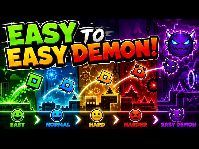 beating one level from each difficulty in geometry dash