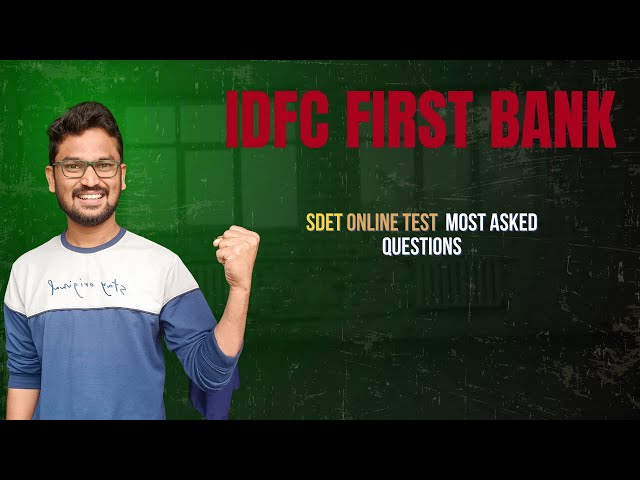 IDFC First Bank SDET Online Assessment 🔥 Most Asked Questions | Crack in 1st Attempt