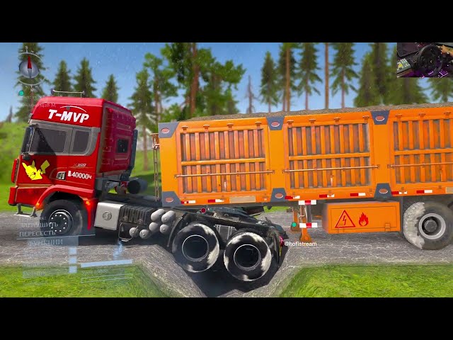Spintires: MudRunner - Truck vs Extreme Broken Road with Speed Bumps #196 #mudrunner