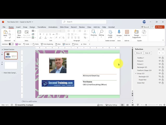 PowerPoint - Customize a slide to be your theme