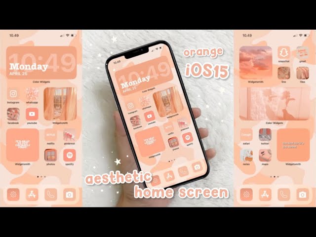 iOS15 Aesthetic orange homescreen🍊 widgetsmith tutorial