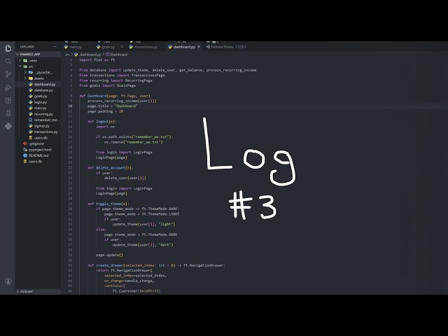 new finance app ? | log 3