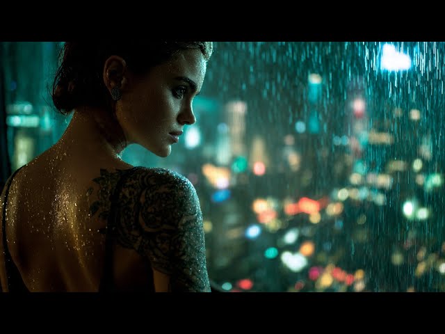 ⭐Blade Runner music, futuristic romantic soundscapes, and relaxing rain.⭐#bladerunner #rain