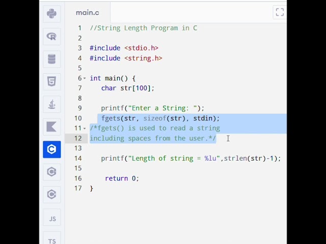 String Length Program in C
