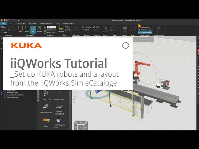 KUKA iiQWorks.Sim: First set up of KUKA robots and general layout from the eCatalog