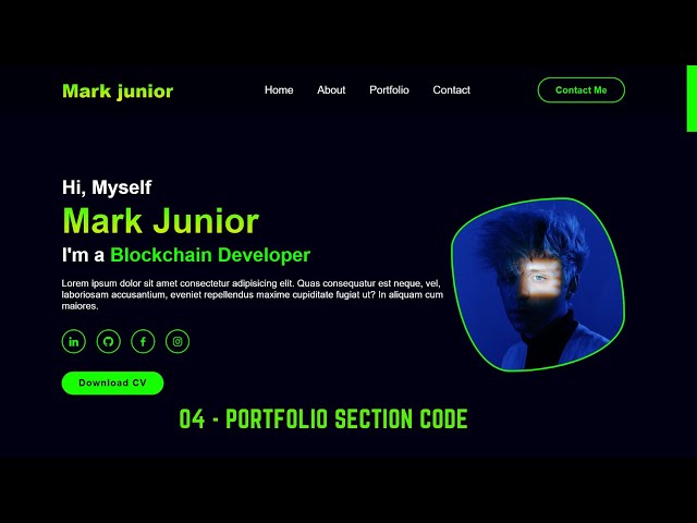 Complete Responsive Personal Portfolio Website using HTML CSS and JavaScript | Portfolio Section