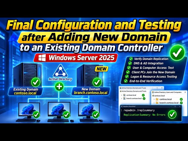 Final Configuration and Testing after adding New Domain to an Existing Domain @HOOBasics 