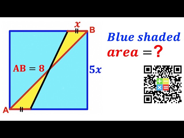 Can you find area of the Blue shaded region? | (Square) | #math #maths | #geometry