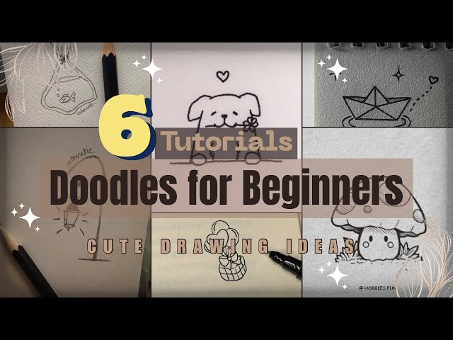 6 Cute and easy Drawing tutorial | step by step for beginners | aesthetic doodle| how to draw doodle