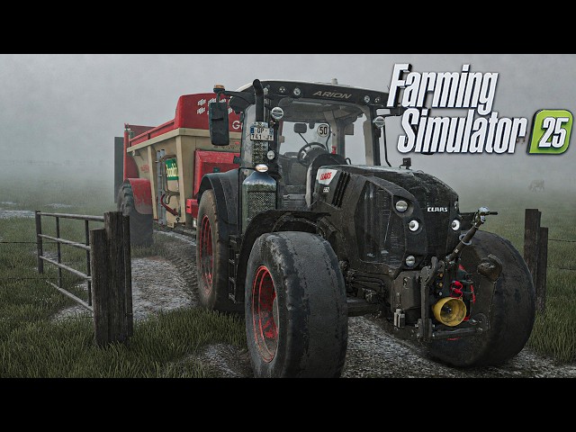 Working with Used Tractor (bald tires) in Deep Fog | FS25