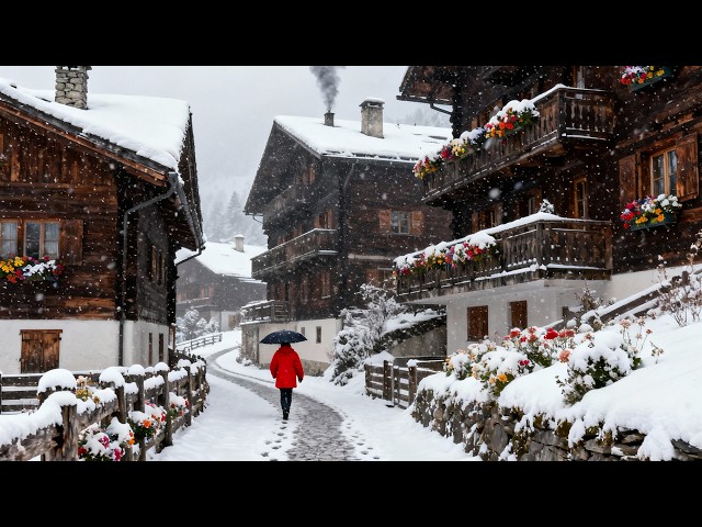 First Snowfall in Car-Free Swiss Villages 🇨🇭 Captured in a Way You’ve Never Seen Before ❄️