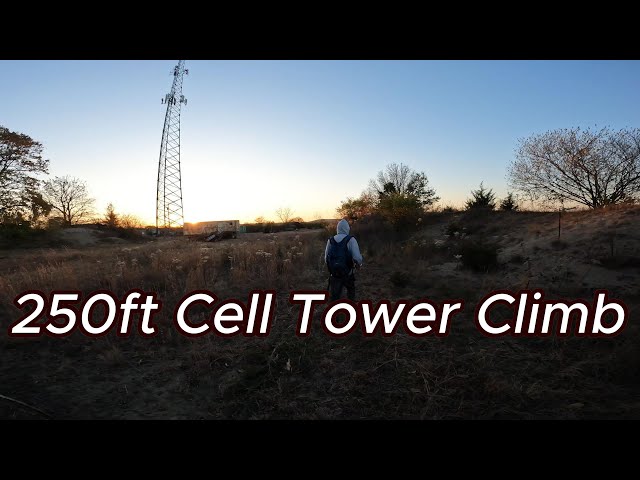 250ft Cell Tower Climb on Pegs