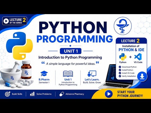 BP101T | Basic of Python Programming for Pharmaceutical sciences | Lecture 2 | Chapter 1