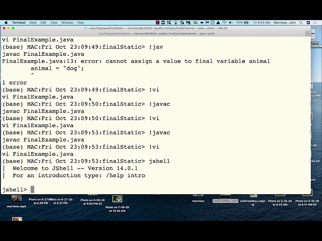 The static and final keywords in Java