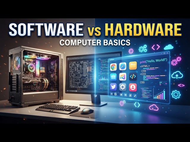 Software vs Hardware 💻 | Computer Basics | Complete Introduction | Easy Explanation