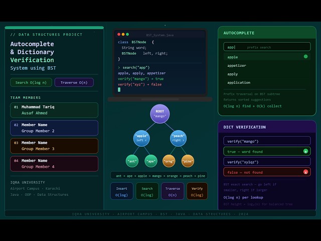 Project: Autocomplete & Dictionary Verification System (BST)