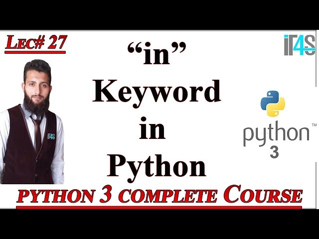 Python Tutorial in Urdu | Hindi |IT4Solutions | in keyword in Python | "in" keyword in Python