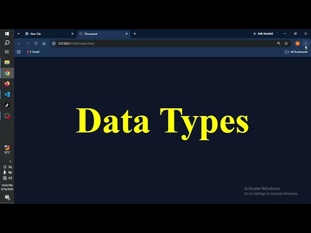 Javascription Introduction Data Types