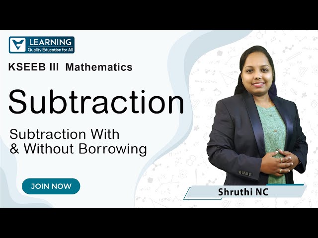 Class 3 Maths | KSEEB | Class 3 Subtraction Part 1 | By Shruthi Mam | Vista's Junior K - 4