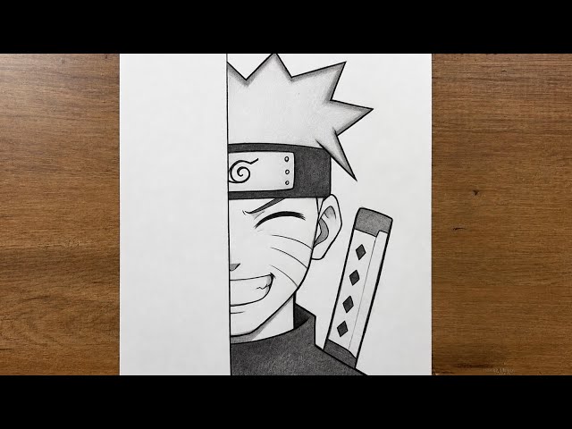 How to Draw Naruto Half Face 🔥 | Easy Anime Drawing Tutorial