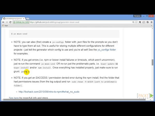 Mastering MEAN Web Development Tutorial: Setting Up and Installing generator | packtpub.com