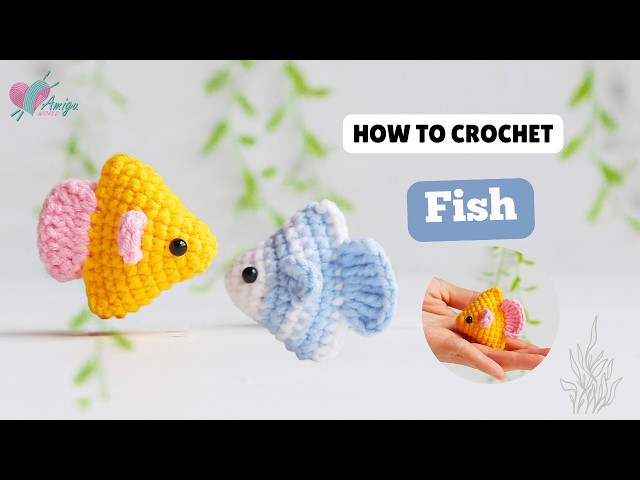 #764 | Crochet Tiny Fish Keychain Tutorial | Little Sea Animal Amigurumi | Free Pattern | AmiguWorld