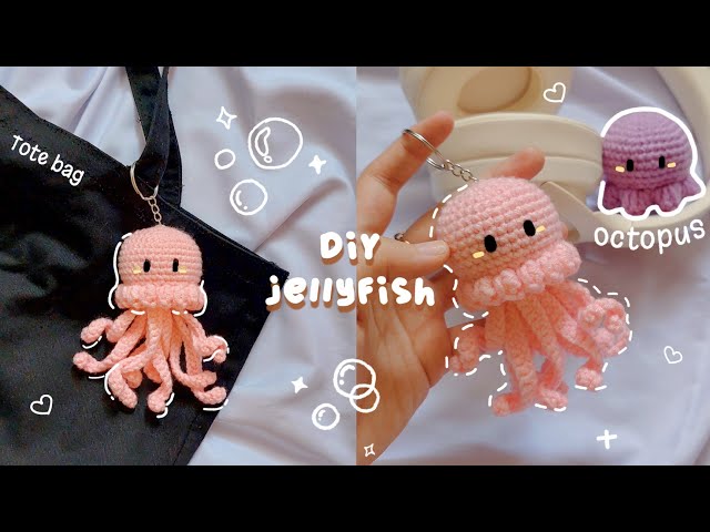 ♡ Crochet No-Sew Jellyfish and Octopus Tutorial | ocean (bag) charms ♡