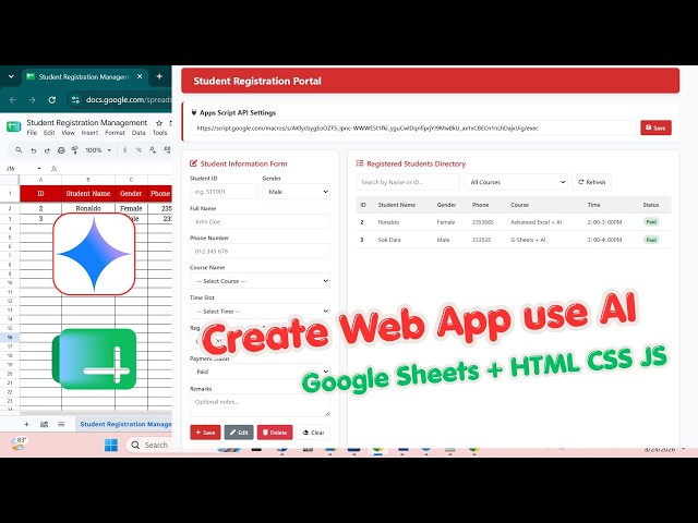 Create Web App Use AI (Student Register Form)
