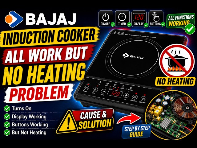 Bajaj Induction Cooker All Working But No Heating || Quickfix || No Heating Problem ||